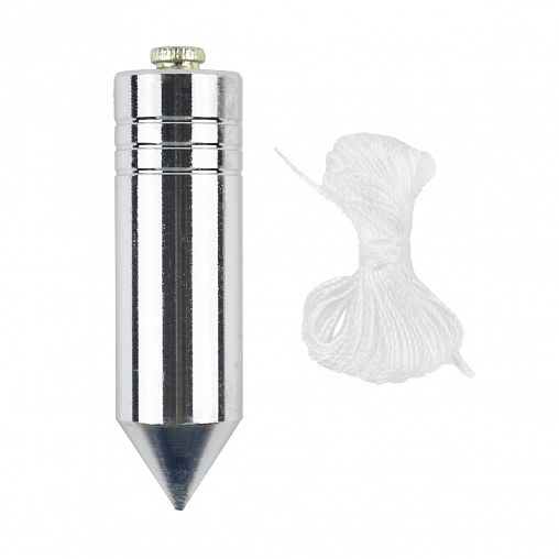 Отвес цилиндрический Шабашка, металл, шнур 5 м, 300 г фото