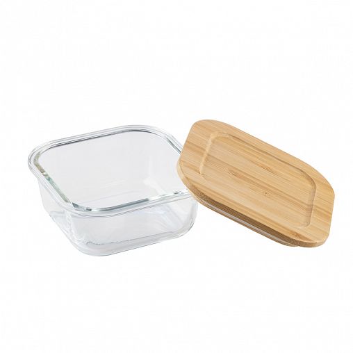 Контейнер Leonord Bambu, жаропрочное стекло, бамбуковая крышка, 0,5 л фото