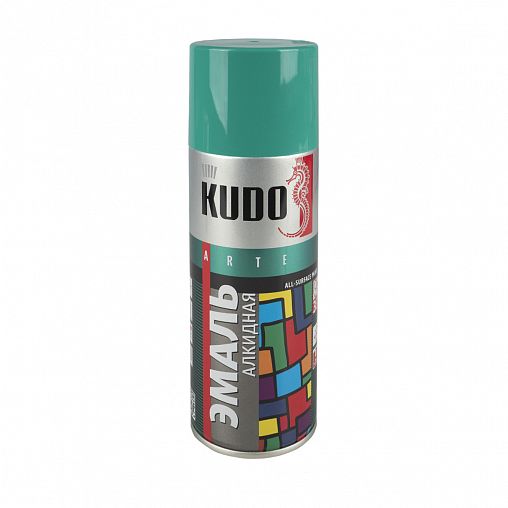 Аэрозольная алкидная краска Kudo KU-1020, 520 мл, RAL 5018, бирюзовая фото