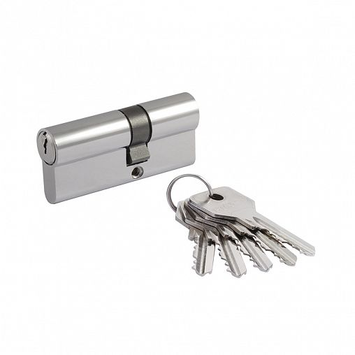 Цилиндровый механизм Нора-М STD AL Л-70 (40-30), ключ/ключ, хром фото