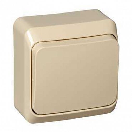 Выключатель 1-клавишный самовозвратный Systeme (Schneider) Electric Этюд, накладной, кремовый фото