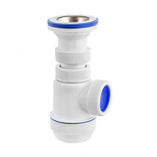 Сифон VIRPlast Элит Мини, 1 1/2" x 40 мм, с нержавеющей чашкой d 70 фото