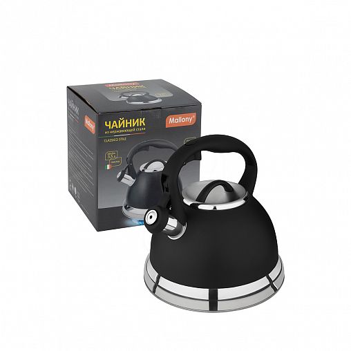 Чайник со свистком Mallony Classico Style, нержавеющая сталь, 3,5 л фото