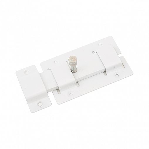 Засов дверной плоский Секрет ЗД-02, белый фото