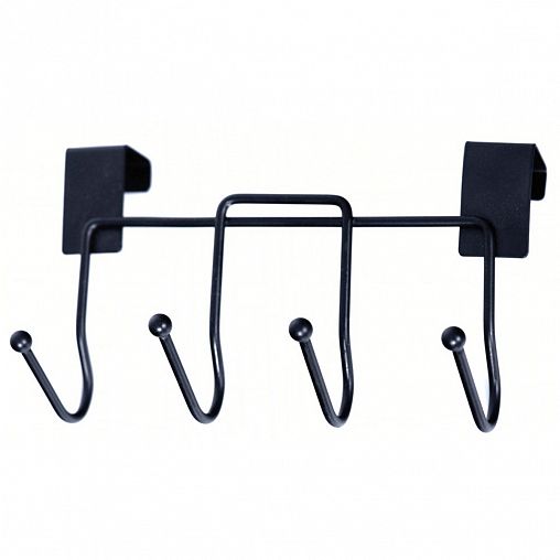 Планка с 4 крючками Мультидом Лофт, навесная, черный фото