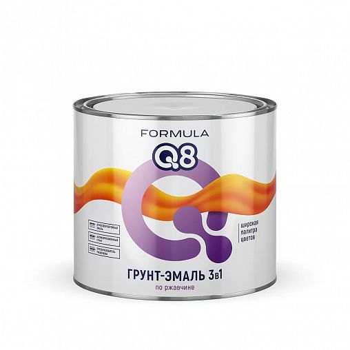 Грунт-эмаль по ржавчине Formula Q8 3 в 1, матовая, 1,9 кг, шоколадная фото