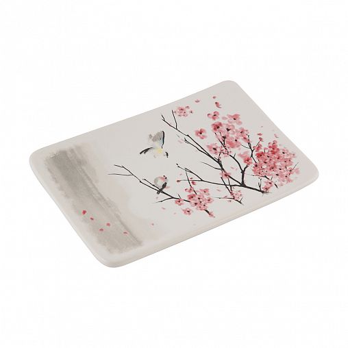 Мыльница Рыжий кот Сакура, керамика, 12,9 x 9 x 1,3 см фото