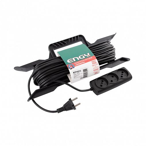 Удлинитель на раме Engy Премиум, 3 розетки, без заземления, 2 x 0,75 мм², 15 м фото
