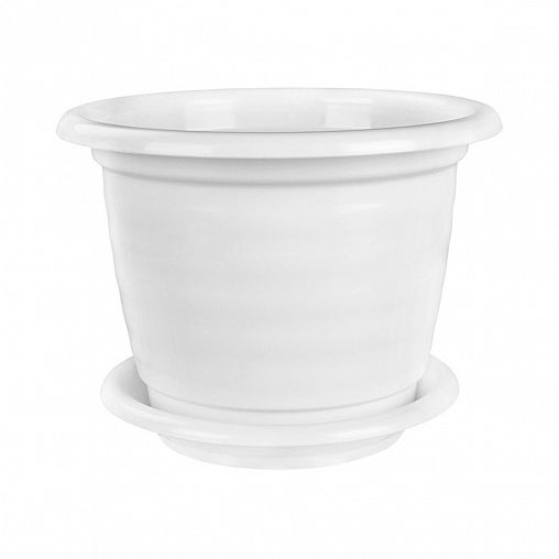 Горшок для цветов Альтернатива Виола, с поддоном, 5 л, белый фото