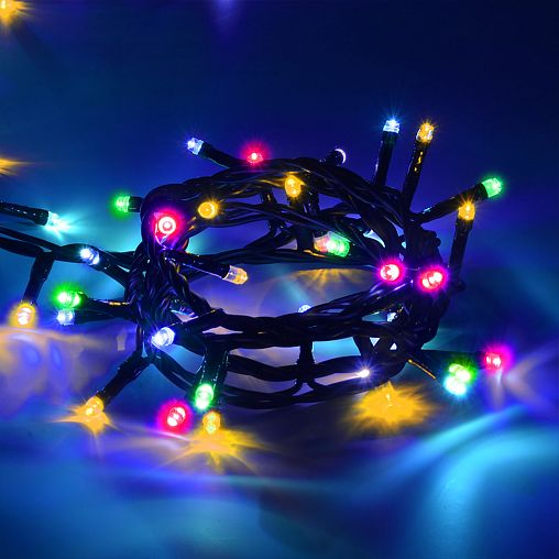 Электрогирлянда Vegas Нить, 300 LED ламп, 8 режимов, 30 м, многоцветная фото