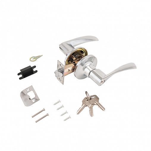 Ручка-защелка Стандарт 8901 ET CP, ключ/фиксатор, хром фото