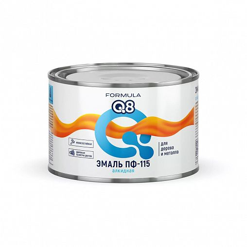 Эмаль ПФ-115 алкидная Formula Q8, глянцевая, 0,4 кг, коричневая фото