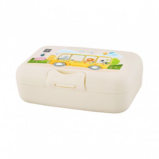 Ланч-бокс Lalababy Play with Me Busy Animals, 0,7 л, белый фото