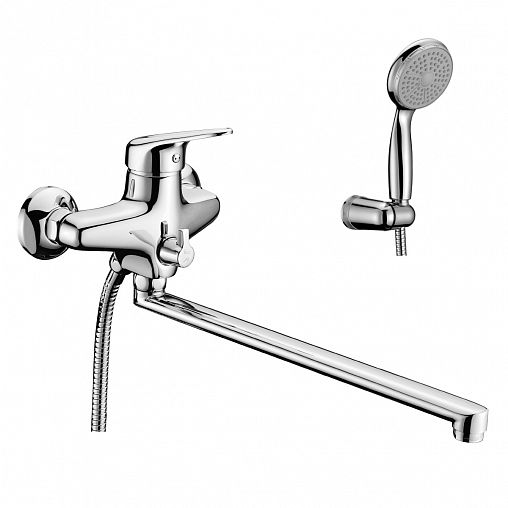 Смеситель для ванны с душем Lemark Luna LM4151C, с длинным изливом, однорычажный, хром фото