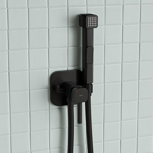 Встраиваемый гигиенический душ со смесителем IDDIS Axes, черный матовый фото