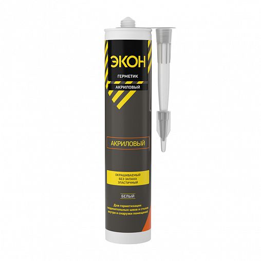 Акриловый морозостойкий герметик Экон, 420 г, белый фото