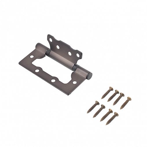 Петля накладная универсальная Аллюр 2BB MBN, 100 x 75 x 2,5 мм, графит, 2шт фото