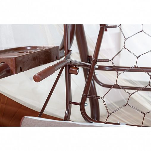 Качели садовые Olsa Палермо Премиум, трехместные, 266,5 x 144 x 186 см, каркас бордовый фото