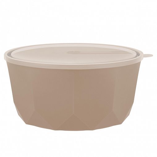 Салатник пластиковый Plast Team Stockholm, с крышкой, 3,1 л, шоколадный мокко фото