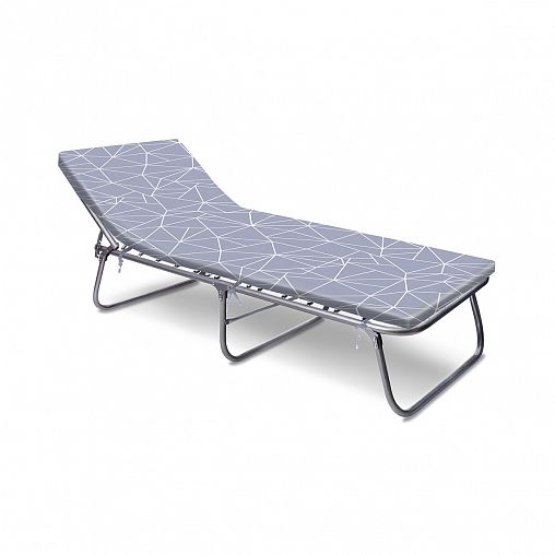 Раскладушка Nika Линии на сером, с матрасом фото