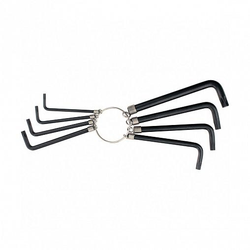 Ключи шестигранные Sparta Torx, оксидированные, на кольце, Т10 - Т50, 9 шт фото