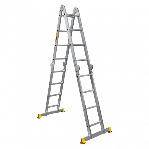 Лестница-трансформер шарнирная Alumet TW1 433, алюминиевая, 4 x 3 ступени, 2,83 - 4,65 м фото Лестница-трансформер шарнирная Alumet TW1 433, алюминиевая, 4 x 3 ступени, 2,83 - 4,65 м фото