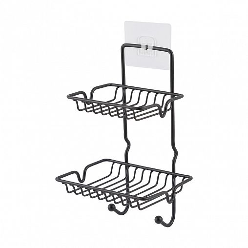 Держатель для мыла и губки Mallony Magic MR-06, самоклеящийся, 13,5 х 10,5 х 21 см фото