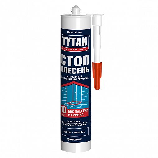 Нейтральный силиконовый санитарный герметик Tytan Professional Стоп плесень, 280 мл, белый фото