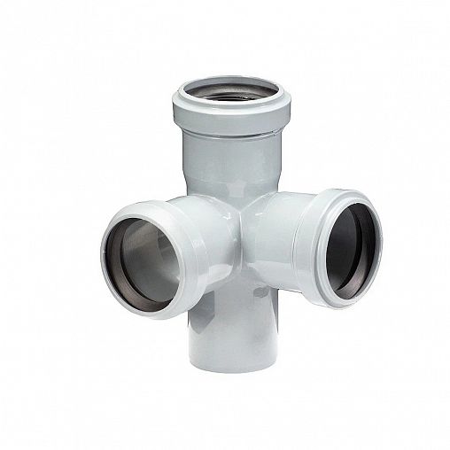 Крестовина канализационная Lammin, 50 x 50 x 50/87,5°(2-х пл.) фото