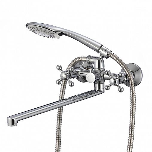 Смеситель для ванны с душем Milardo Duplex HELSB02M02, с длинным изливом, хром фото