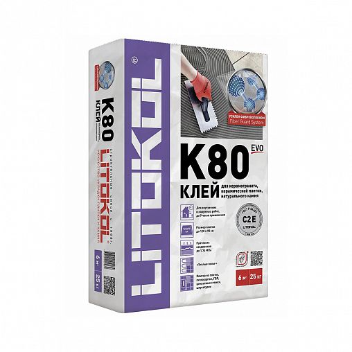 Клей для плитки Litokol Litoflex K80, 25 кг фото