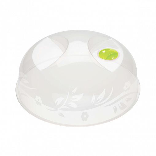 Крышка для микроволновой печи Phibo, 230 мм, прозрачная с цветочным орнаментом фото