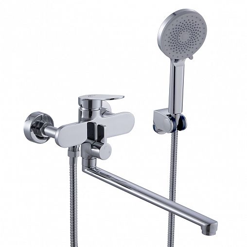 Смеситель для ванны с душем Fashun A2228, с длинным изливом, хром фото