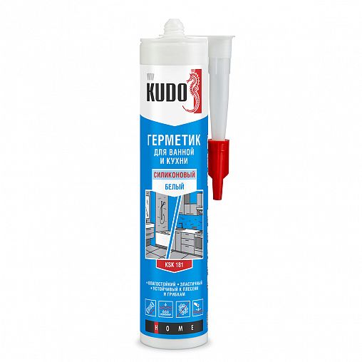 Силиконовый санитарный герметик Kudo Home KSK-181, 280 мл, белый фото