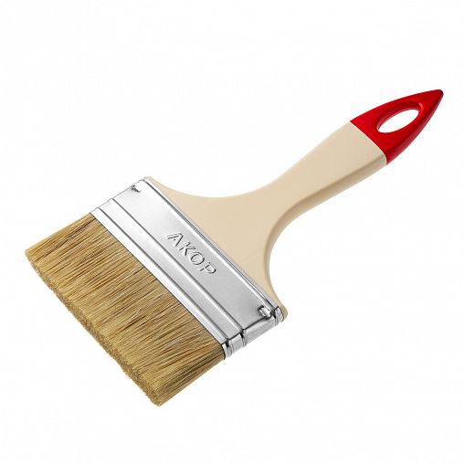 Кисть плоская Акор Стандарт Столичная, смешанная щетина, пластиковая ручка, 100 x 12 мм фото