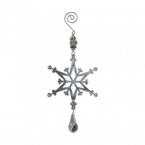 Украшение декоративное новогоднее Волшебная страна Новогодняя снежинка, 10,7 x 10 см, серебро фото