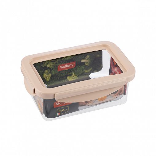 Контейнер Mallony Unico, прямоугольный, пластиковая крышка, 0,55 л фото