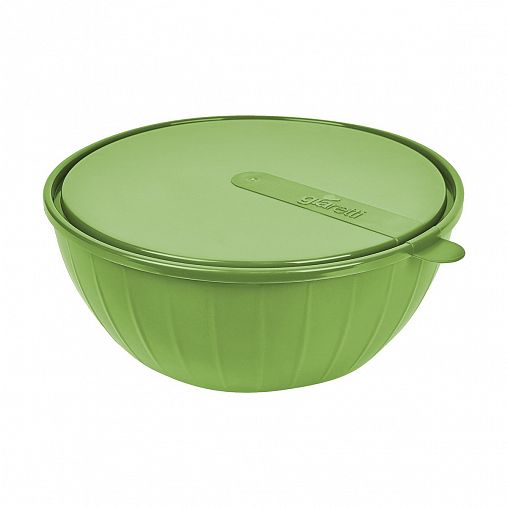 Салатник пластиковый Sugar&Spice Vanilla, с крышкой, 30,4 x 28,1 x 11,3 см, 5 л, фисташка фото