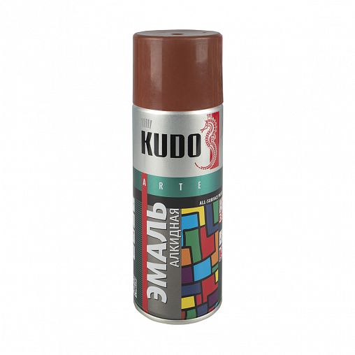 Аэрозольная алкидная краска Kudo KU-1023, 520 мл, RAL 8002, какао фото