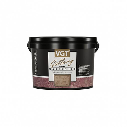 Краска фактурная для стен VGT ТР 03, белая, 4,5 кг фото