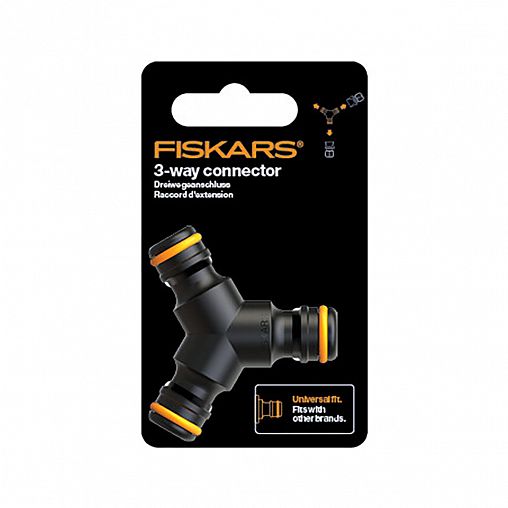 Тройник для соединения шлангов Fiskars, 1/2" - 3/4" - 3/8" фото