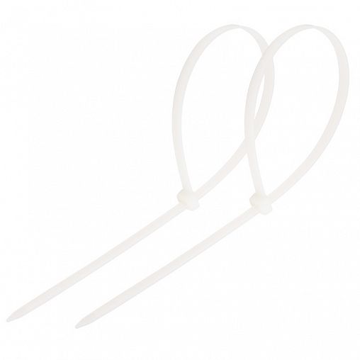 Хомут-стяжка Rexant, нейлон, 4,8 x 500 мм, 100 шт, белый фото