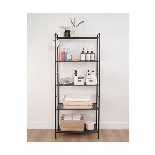 Стеллаж ЗМИ Валенсия 25, 5 полок, 65,5 x 30 x 155,5 см, черный фото