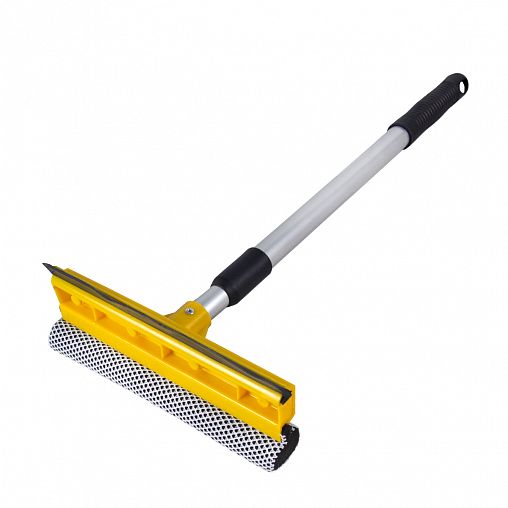 Щетка для мытья окон Рыжий кот WS-06, с телескопической ручкой, размер щетки 20 см, длина 45 - 78 см фото