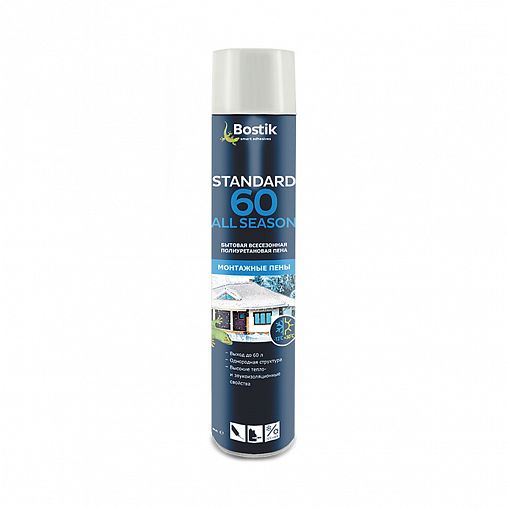 Бытовая монтажная пена Bostik Standard 60 All Season, всесезонная, 750 мл фото