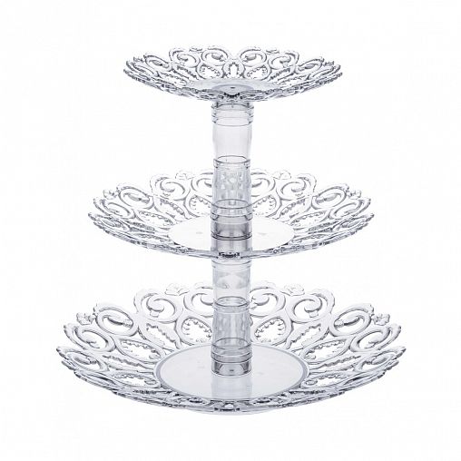 Фруктовница Альтернатива Мелодия, 3 яруса, прозрачная фото