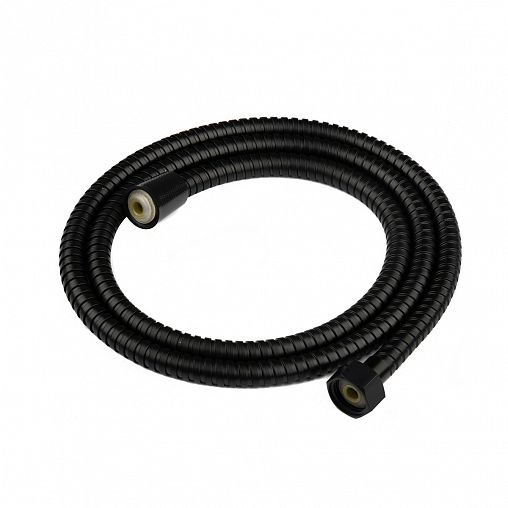 Шланг для душа Рыжий кот, нержавеющая сталь, 1,5 м, черный фото