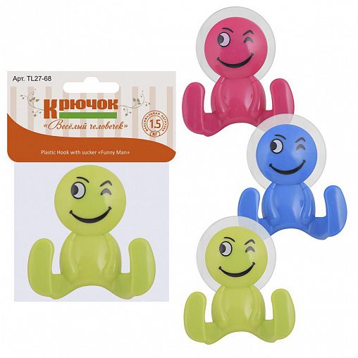 Крючок на присоске Мультидом Веселый человечек фото