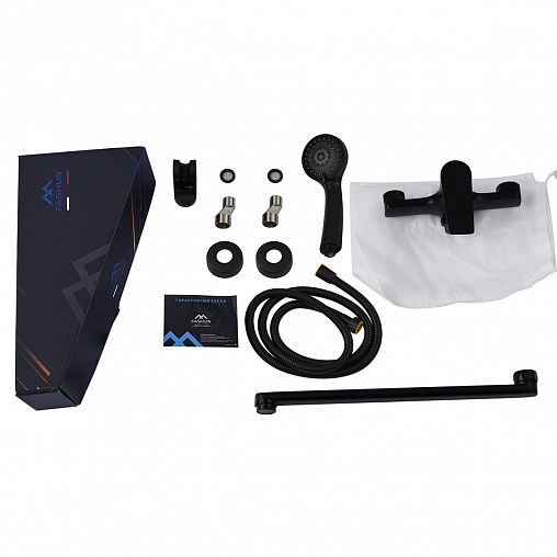 Смеситель для ванны с душем Fashun A2286-7, с длинным изливом, черный фото