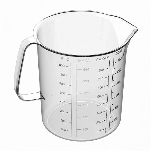 Кружка мерная Phibo, 1 л, прозрачная фото